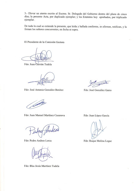 Acta fundacional detalle