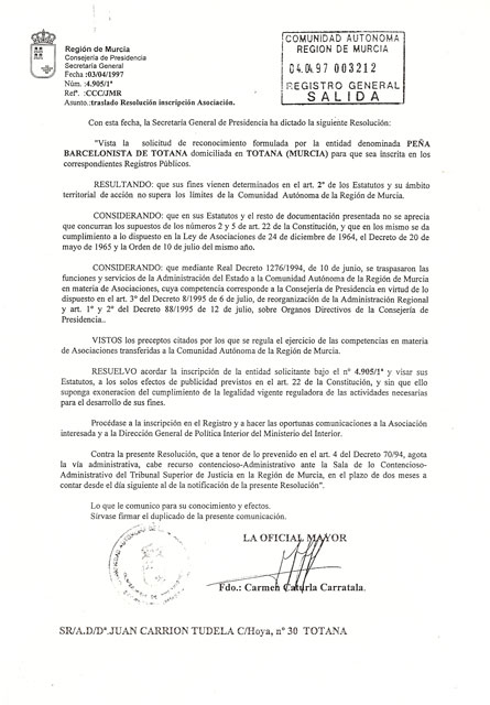 Inscripción CA Murcia