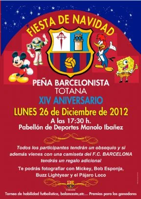 LA PEÑA BARCELONISTA DE TOTANA INVITA A TODOS LOS NIÑOS A LA FIESTA DE NAVIDAD 2011