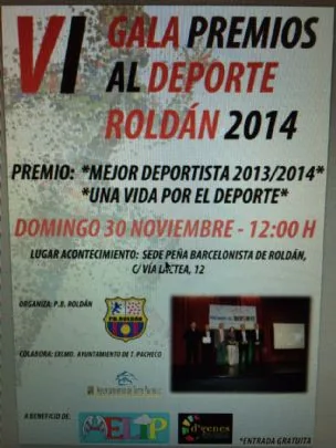 LA PEÑA BARCELONISTA DE TOTANA PARTICIPA EN LA VI GALA DEL DEPORTE DE ROLDÁN, ORGANIZADA POR LA PB ROLDÁN — imagen 2