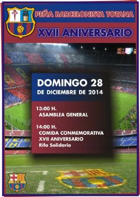 LA PEÑA BARCELONISTA DE TOTANA CELEBRÓ SU XVII ANIVERSARIO EL DOMINGO 28 DE DICIEMBRE — imagen 3