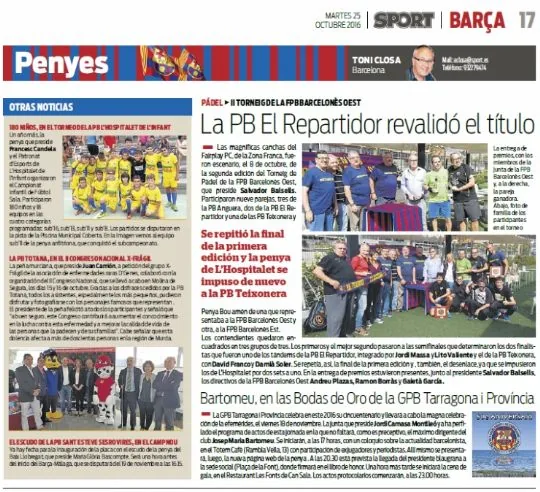 LA PEÑA BARCELONISTA DE TOTANA EN EL DIARIO SPORT — imagen 2