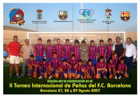 LA PB TOTANA AGRADECE LA PARTICIPACION DE LOS EQUIPOS DE FUTBOL EN EL II ENCUENTRO INTERNACIONAL DE FUTBOL DE PEÑAS DEL FC BARCELONA