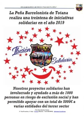 LA PEÑA BARCELONISTA DE TOTANA REALIZA UNA TREINTENA DE INICIATIVAS SOLIDARIAS EN EL AÑO 2019
