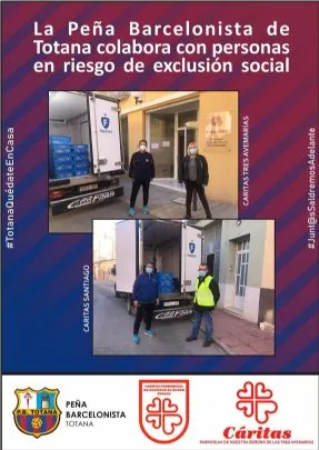 La Peña Barcelonista de Totana colabora con personas y familias en riesgo de exclusión social con motivo del COVID 19