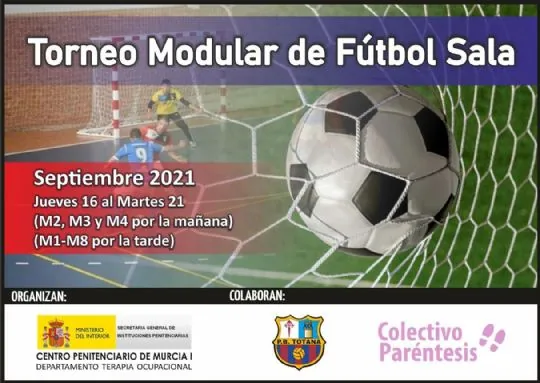 La peña Barcelonista de Totana colabora en la organización del torneo modular de fútbol sala en el centro penitenciario Murcia I