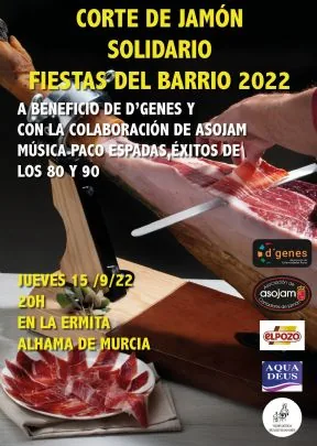 La Peña Barcelonista de Totana colabora con DGenes en el corte solidario de jamón celebrado en Alhama de Murcia