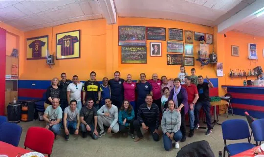Las peñas barcelonistas de Totana y Calasparra colaboran en una nueva salida programada del CP Murcia