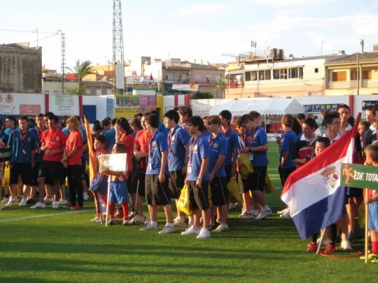 LA PB TOTANA PROMOCIONA LA XXXII TROBADA MUNDIAL DE PEÑAS EN EL VII TORNEO INTERNACIONAL DE FUTBOL INFANTIL CIUDAD DE TOTANA.