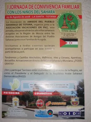 LA PB TOTANA COLABORA EN LA I JORNADA DE CONVIVENCIA FAMILIAR CON LOS NIÑOS DEL SAHARA
